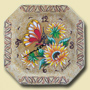 le ceramiche di Angela Occhipinti - orologio con farfalla su girasoli